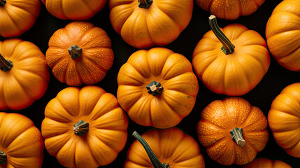 Thanksgiving concept. Pumpkins harvest top view,