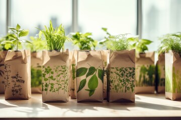 sustainable packaging with plants