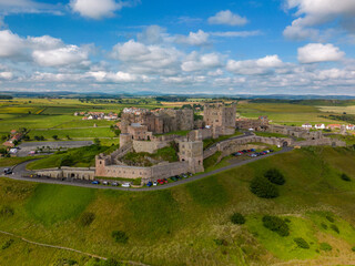 Fototapeta na wymiar Aerial drone photo of Bamburgh Castle