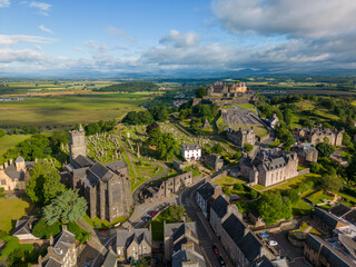 Fototapeta premium Aerial drone photo of the church in Stirling Scotland