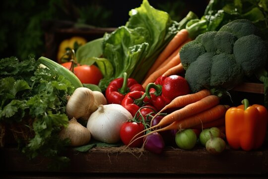 A background photo of vegetables. AI generated