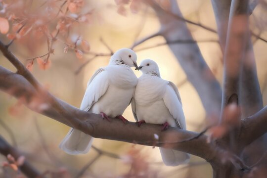 AI generated image of two loving doves