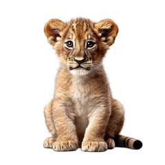 lion cub isolated on transparent background