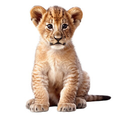 lion cub isolated on transparent background