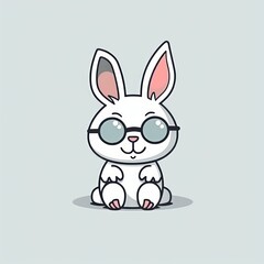AI generated white rabbit on green background