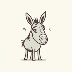 Fototapeta na wymiar AI generated cartoon donkey on white backgorund