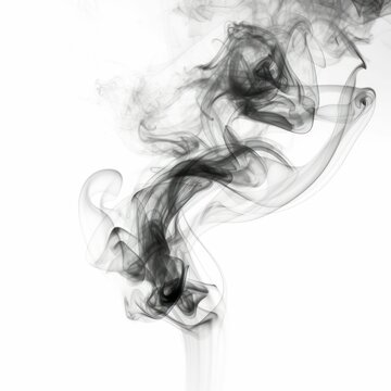 AI generated black smoke on white background