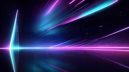 AI generated illustration of a futuristic background with bright lights in space
