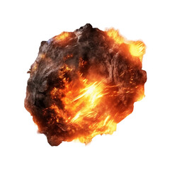 Fire asteroid isolated on transparent background
