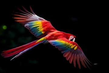 AI generated parrot in flight