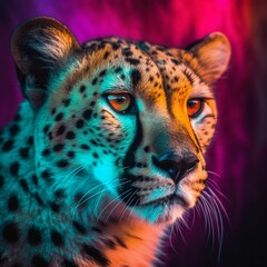 AI generated leopard looking away
