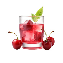 cherry juice, isolated on transparent background cutout, generative ai