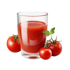 tomato juice, isolated on transparent background cutout, generative ai