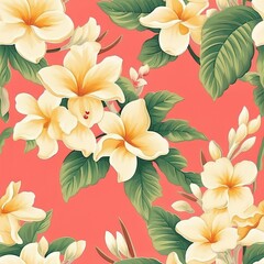 AI generated illustration of vibrant yellow and white flowers against a pink background