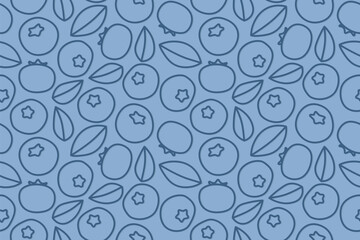 summer seamless fruits pattern with blueberries- vector illustration