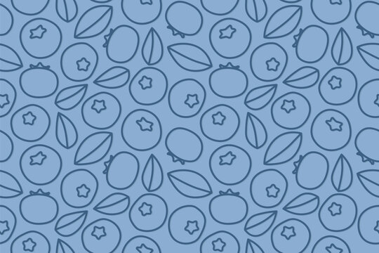 summer seamless fruits pattern with blueberries- vector illustration