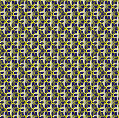 Seamless abstract texture in the form of beautiful golden flowers on a blue background 