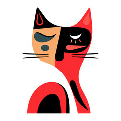 Minimalist cat illustration
