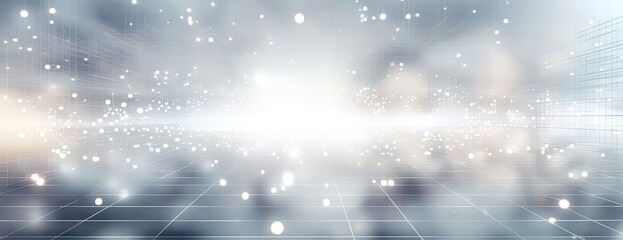 grey light grid with lines and dots in it Generative AI