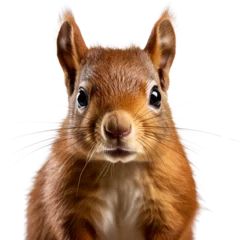 Foto op Plexiglas squirrel face shot, isolated on transparent background cutout, generative ai © Creative Canvas