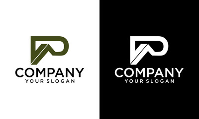 House logo design with initial letter p concept