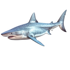 shark (ocean marine animal) isolated on transparent background cutout