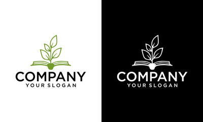 Eco Book Icon Logo Design Element