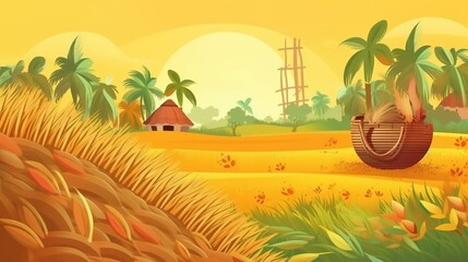Obraz premium Happy Pongal Holiday of Tamil Nadu South India