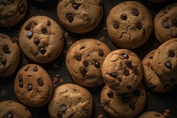 AI generated illustration of a stack of chocolate chip cookies