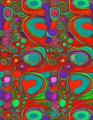 Fototapeta premium abstract-pattern-representing-multiple-cultures-in-vivid-colors-of-red-green-orange-turquoise-vi-