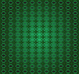 Stylish vector abstract pattern in the form of a pattern of geometric shapes on a green gradient background 