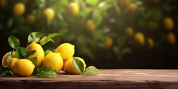 For your refreshing organic lemon drink on vintage wooden table with blur background for health, freshness and vitamin boosting concept