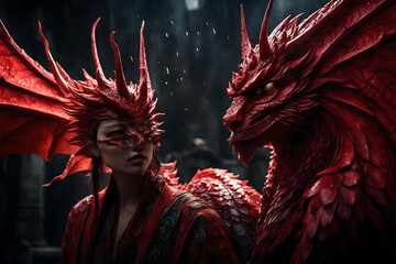 red dragon head