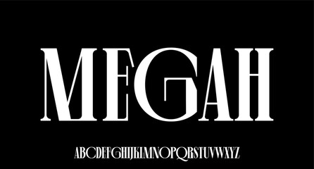 MEGAH. the luxury and elegant font glamour style	 - obrazy, fototapety, plakaty