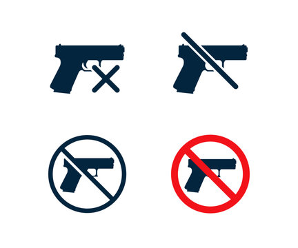 No gun sign. No weapons sign. Prohibiting sign for gun. Gun vector illustration