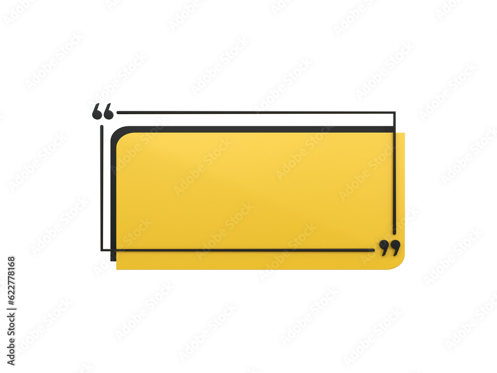 Fototapete 3d rendering quote frames box blank templates realistic minimal text info design box banner design