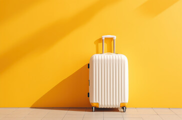 white color luggage or baggage bag use for transportation travel Generative AI
