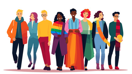 Inclusive group of people illustration. - 622778592