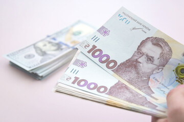 American dollars and Ukrainian hryvnia. The concept of the exchange rate.