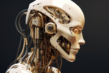 Obraz na płótnie Canvas Anatomical view of a futuristic robot