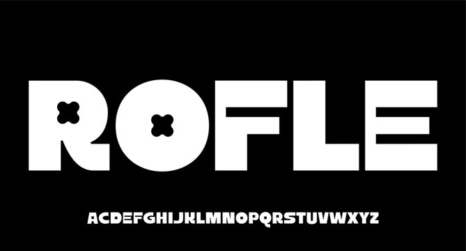 bold display alphabet font vector set