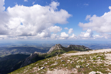 
Natural daytime view of the Polish Tatra Mountains with hiking trails popular with tourists
