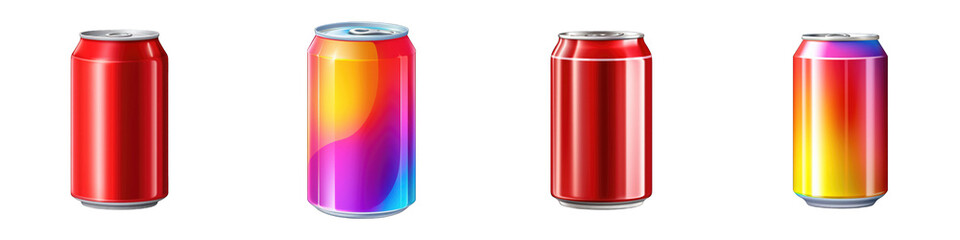 Fototapeta premium Soda Can clipart collection, vector, icons isolated on transparent background