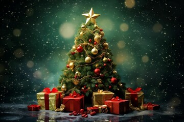 Fototapeta na wymiar christmas, new year, holiday, card, greeting, Generative AI 