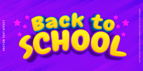Back to school banner with editable text effect