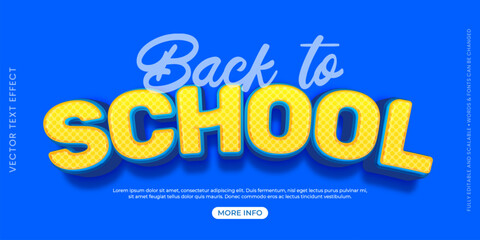 Back to school with editable text effect blue background