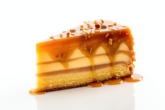 Caramel Cake, Sweet Sugar Pastry, Caramel Cakes, Abstract Generative AI Illustration