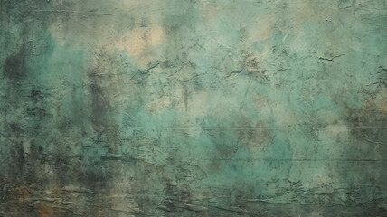 Fototapeta na wymiar Vintage Green Concrete Wall: Textured Background with Tonal Paint