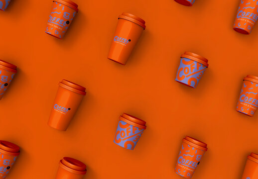 3d Small Medium Large Coffee Cups Mockup