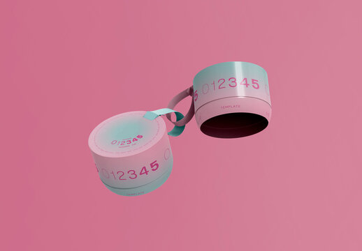 3d Floating Bottle Lids Mockup